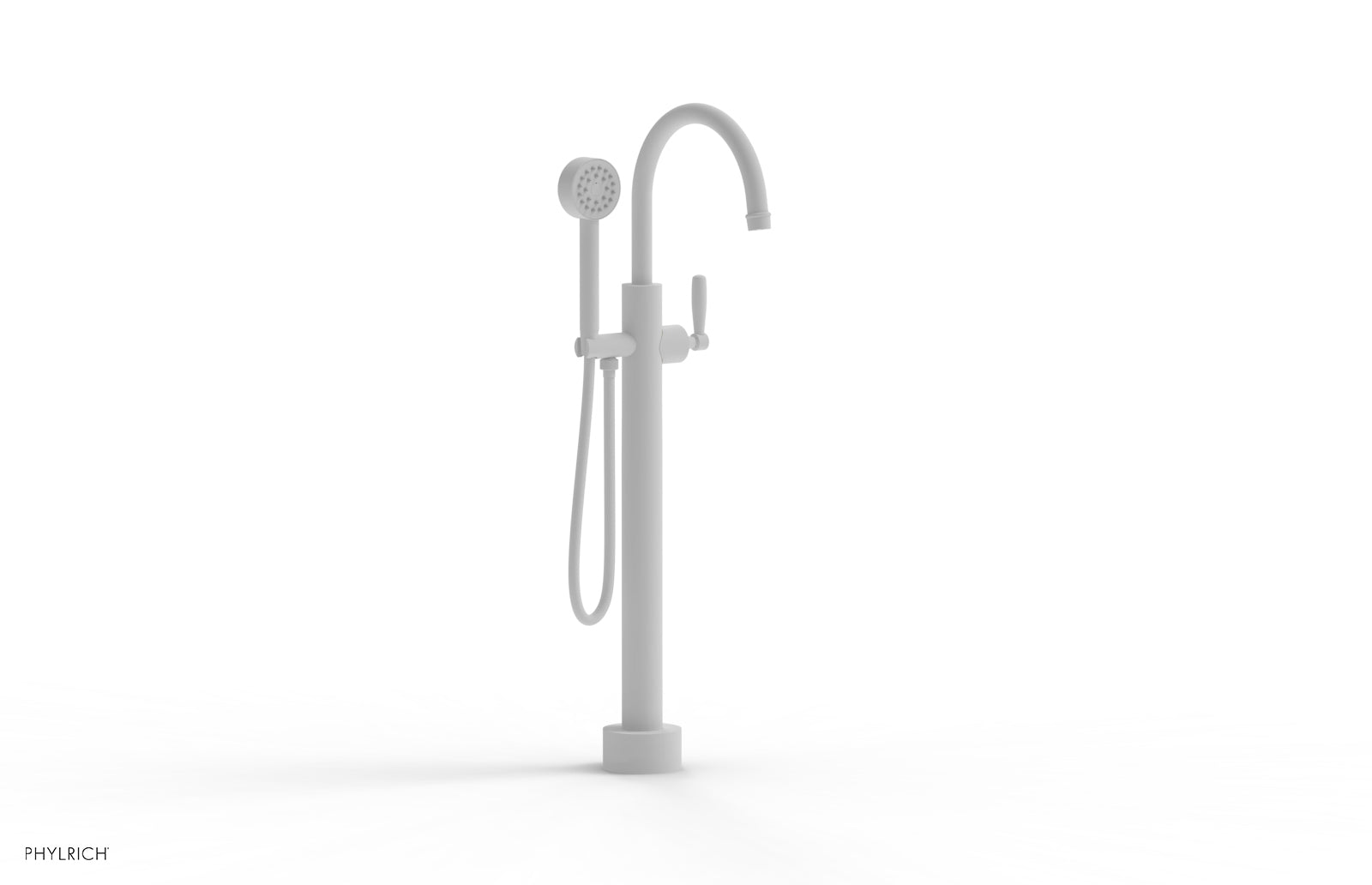 Phylrich WORKS Low Floor Mount Tub Filler - Lever Handle with Hand Shower