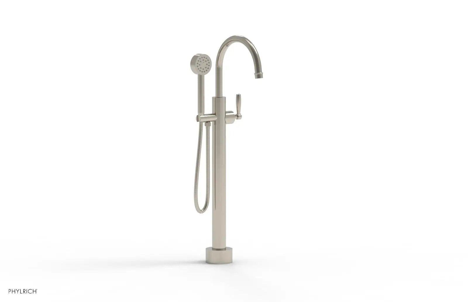 Phylrich WORKS Low Floor Mount Tub Filler - Lever Handle with Hand Shower by Phylrich