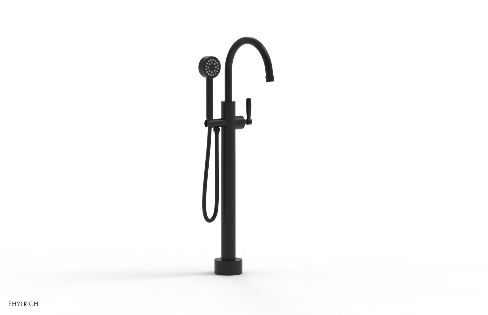 Phylrich WORKS Low Floor Mount Tub Filler - Lever Handle with Hand Shower