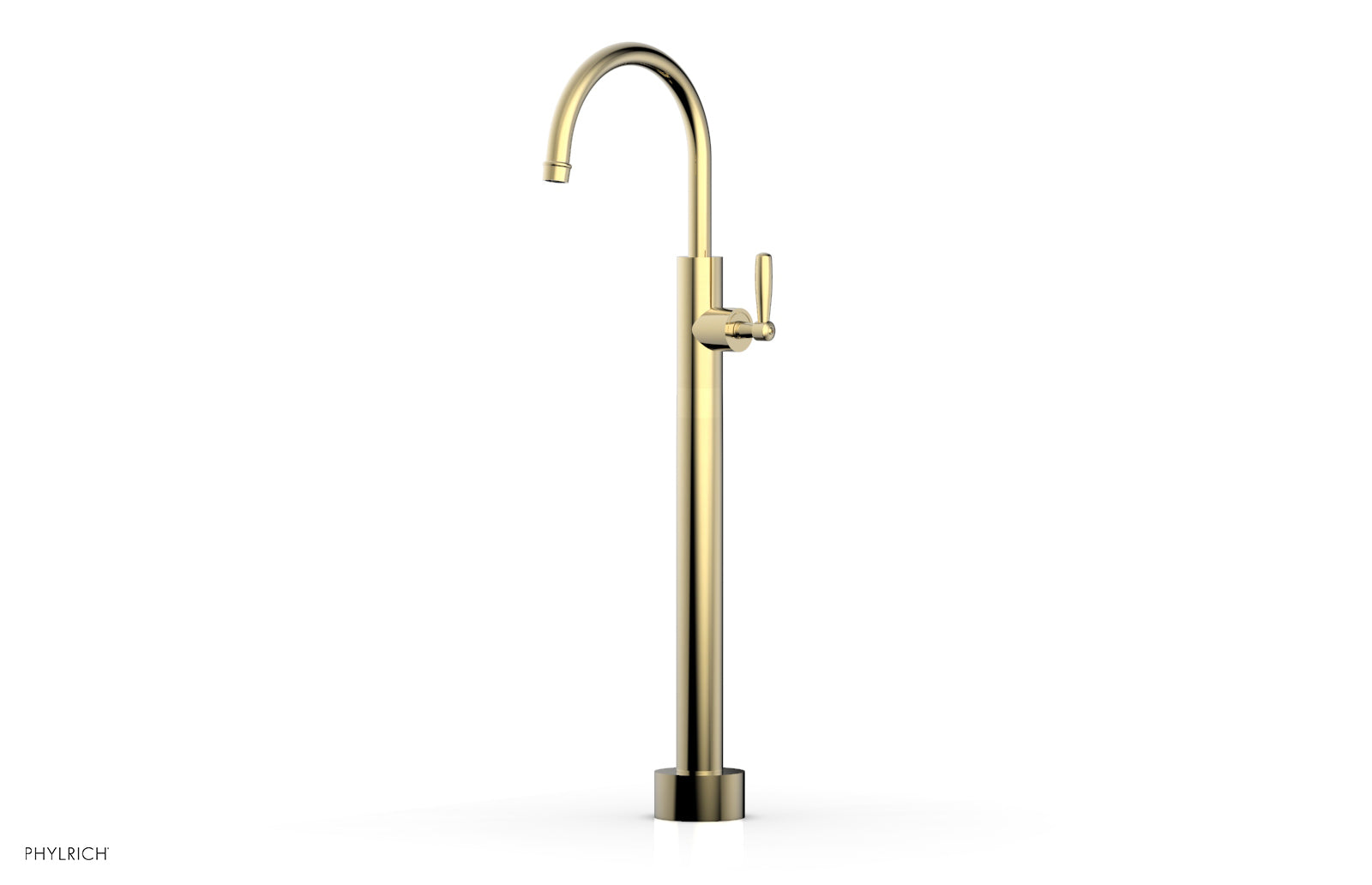 Phylrich WORKS Low Floor Mount Tub Filler - Lever Handle
