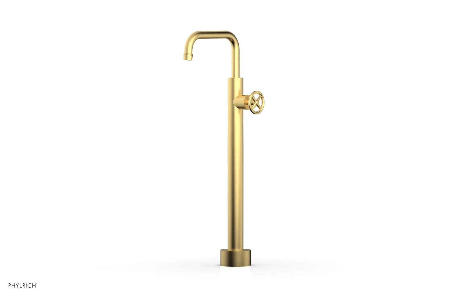 Phylrich WORKS Low Floor Mount Tub Filler - Cross Handle by Phylrich