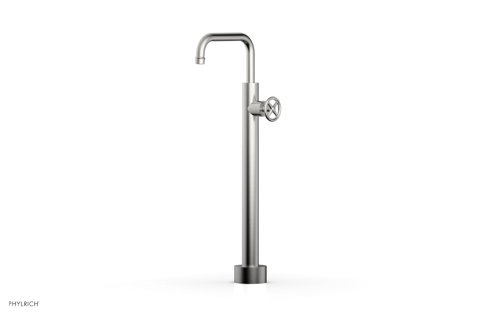 Phylrich WORKS Low Floor Mount Tub Filler - Cross Handle