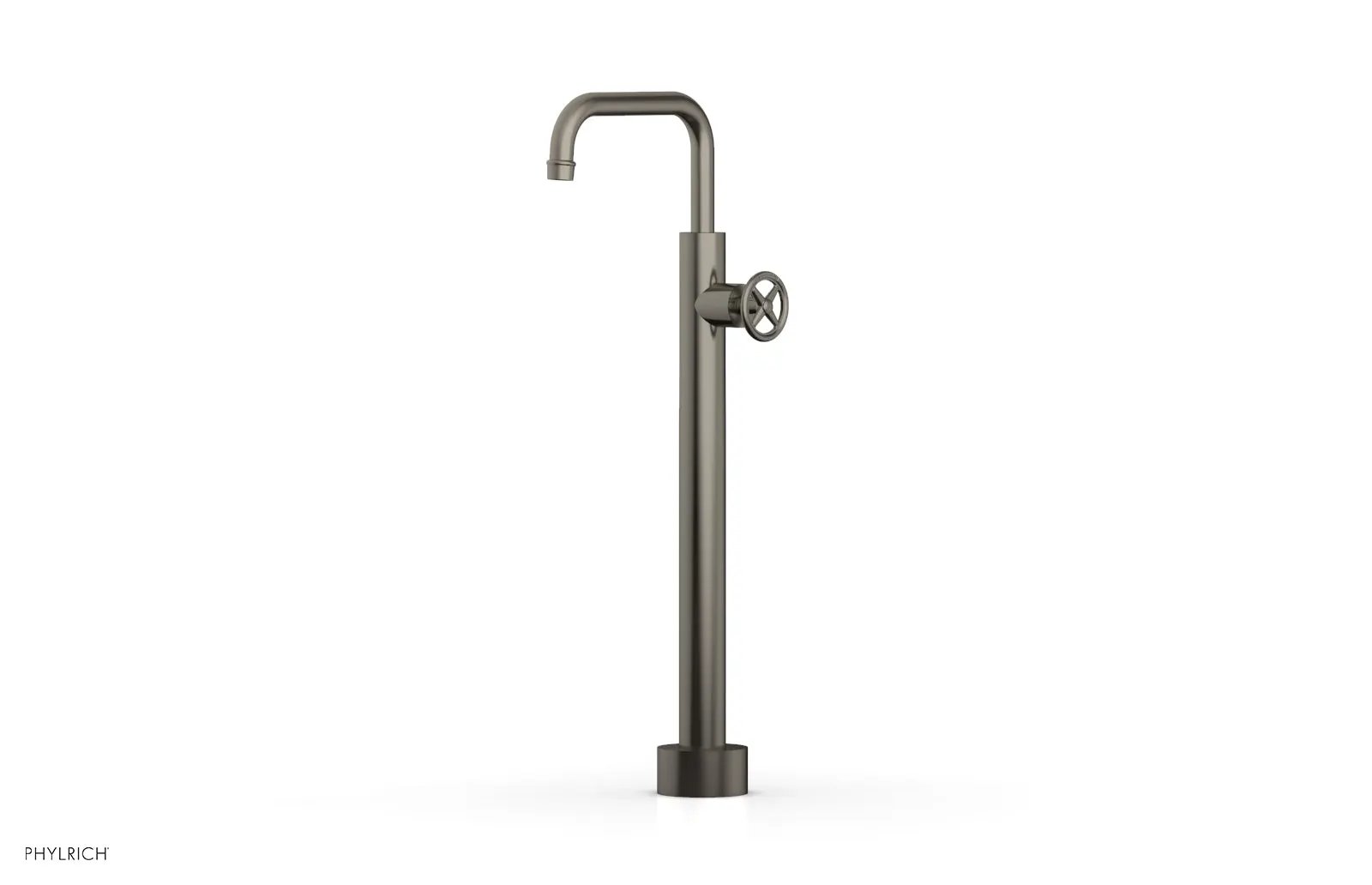Phylrich WORKS Low Floor Mount Tub Filler - Cross Handle by Phylrich