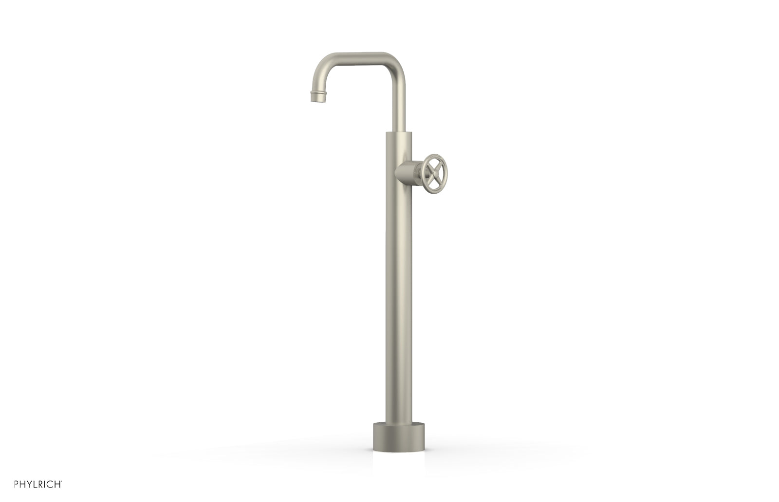 Phylrich WORKS Low Floor Mount Tub Filler - Cross Handle