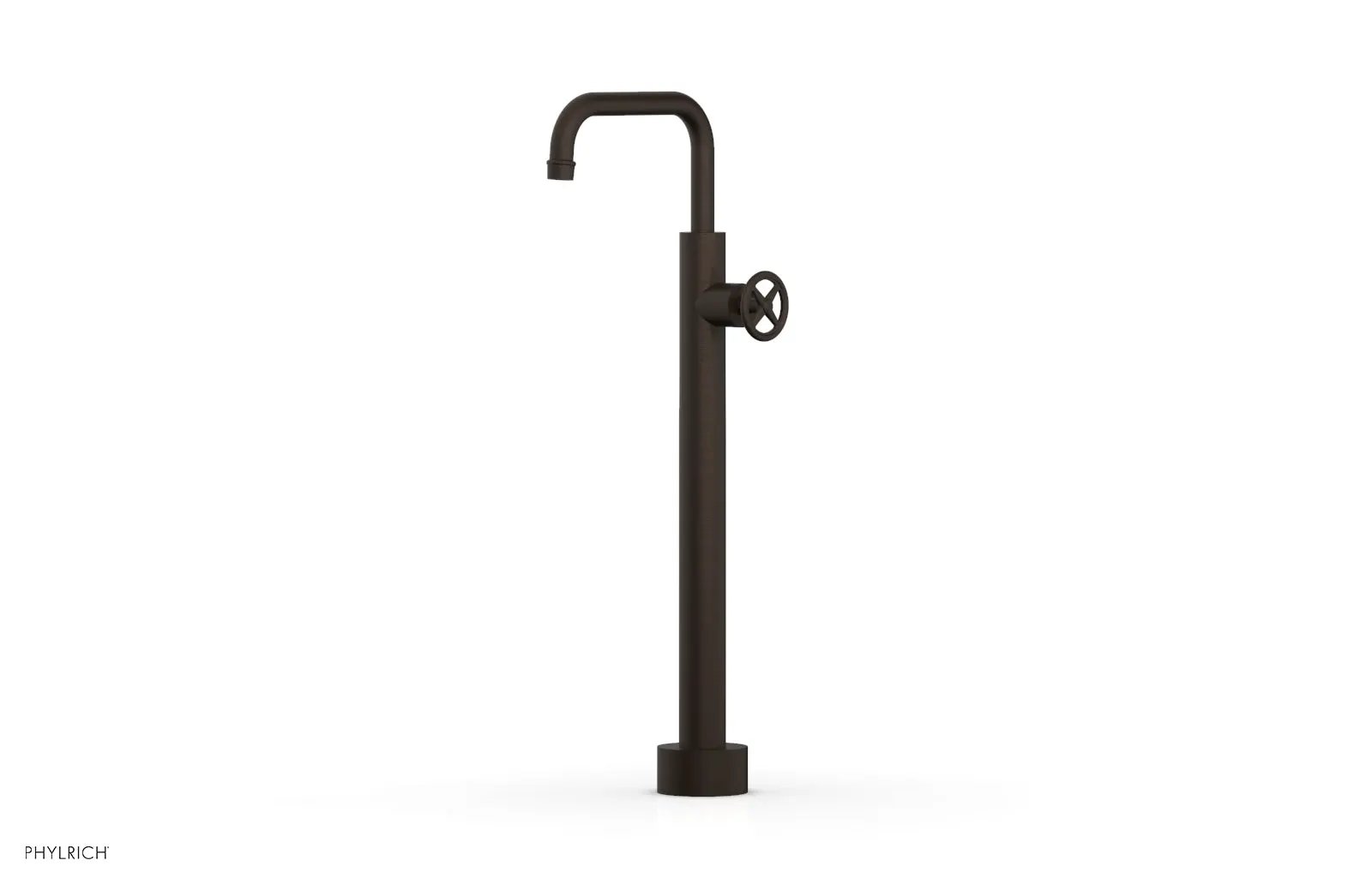 Phylrich WORKS Low Floor Mount Tub Filler - Cross Handle by Phylrich