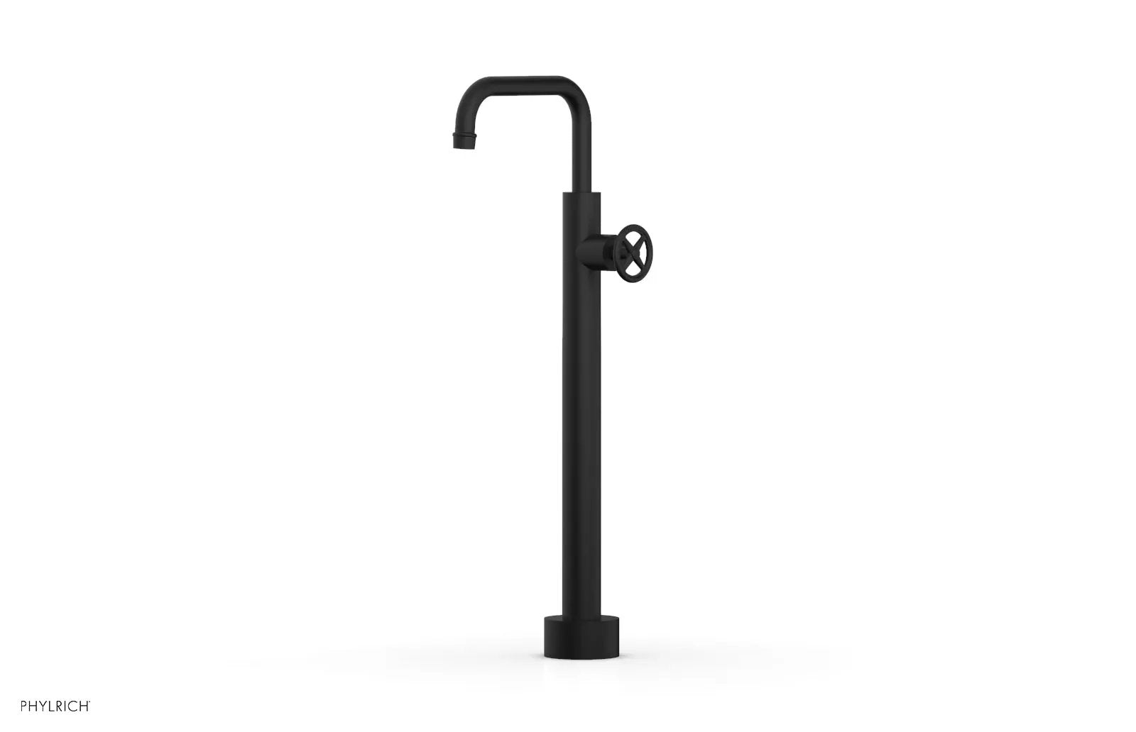 Phylrich WORKS Low Floor Mount Tub Filler - Cross Handle by Phylrich
