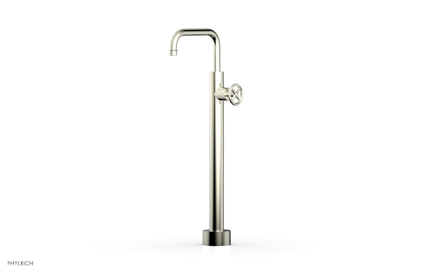 Phylrich WORKS Low Floor Mount Tub Filler - Cross Handle