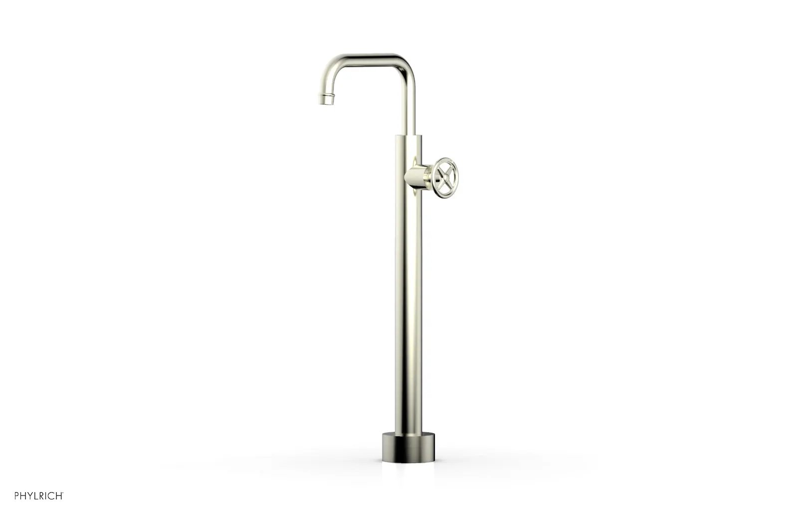 Phylrich WORKS Low Floor Mount Tub Filler - Cross Handle by Phylrich