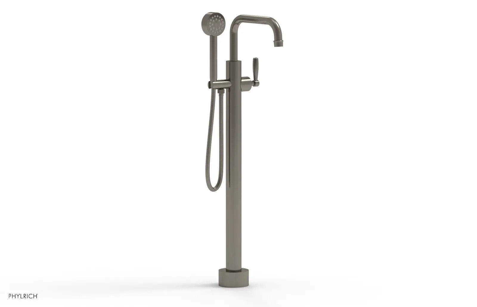 Phylrich WORKS Tall Floor Mount Tub Filler - Lever Handle with Hand Shower by Phylrich