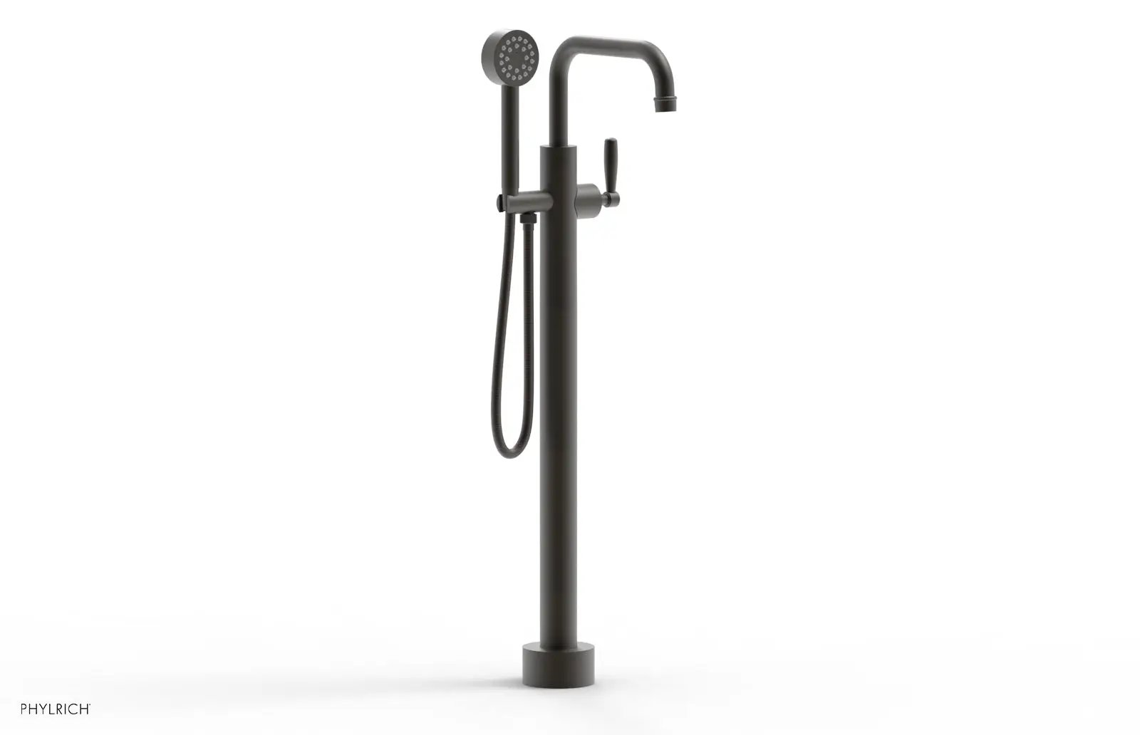 Phylrich WORKS Tall Floor Mount Tub Filler - Lever Handle with Hand Shower by Phylrich