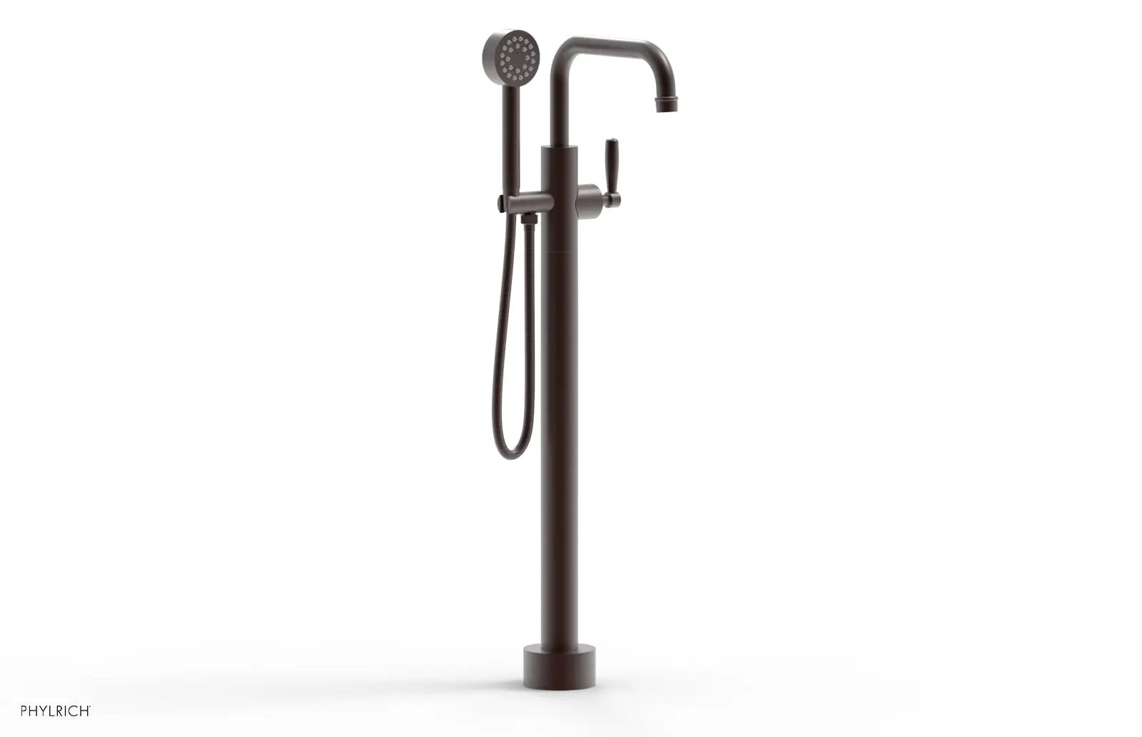Phylrich WORKS Tall Floor Mount Tub Filler - Lever Handle with Hand Shower by Phylrich