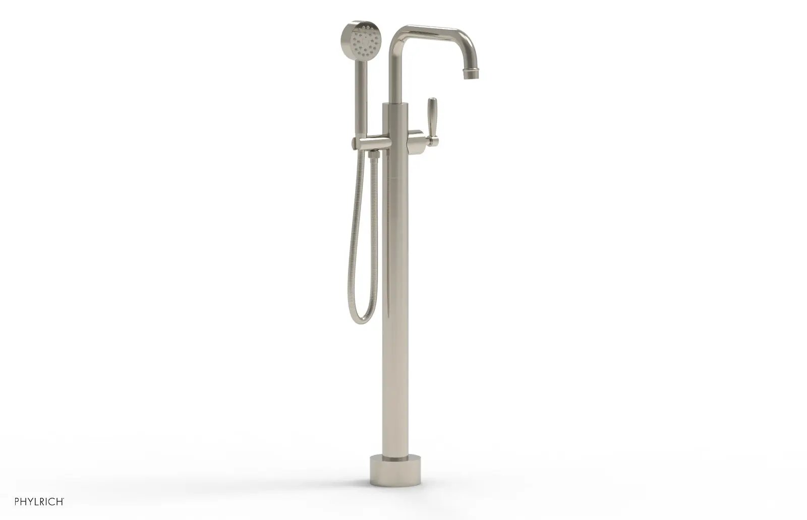 Phylrich WORKS Tall Floor Mount Tub Filler - Lever Handle with Hand Shower by Phylrich