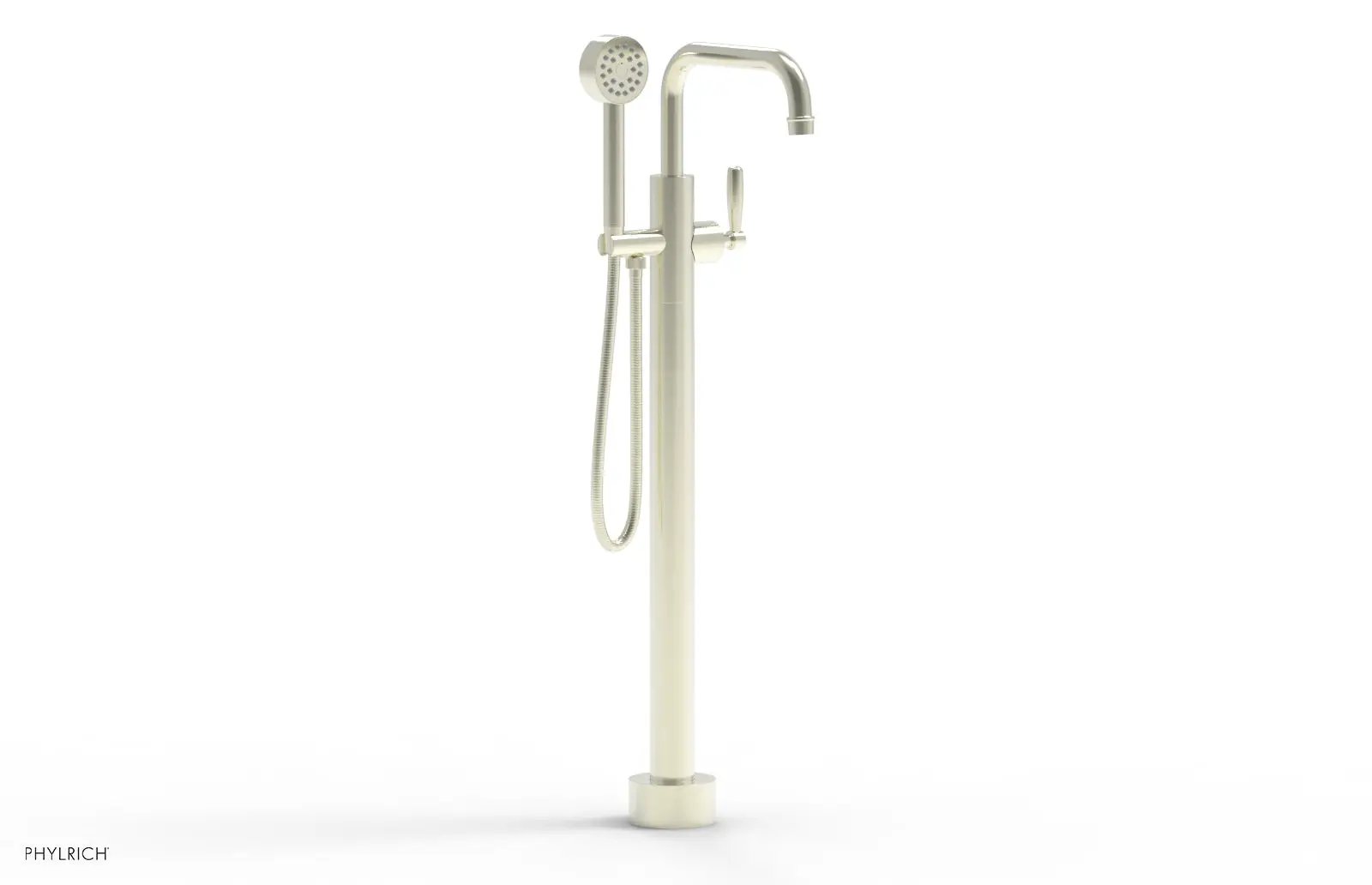 Phylrich WORKS Tall Floor Mount Tub Filler - Lever Handle with Hand Shower by Phylrich