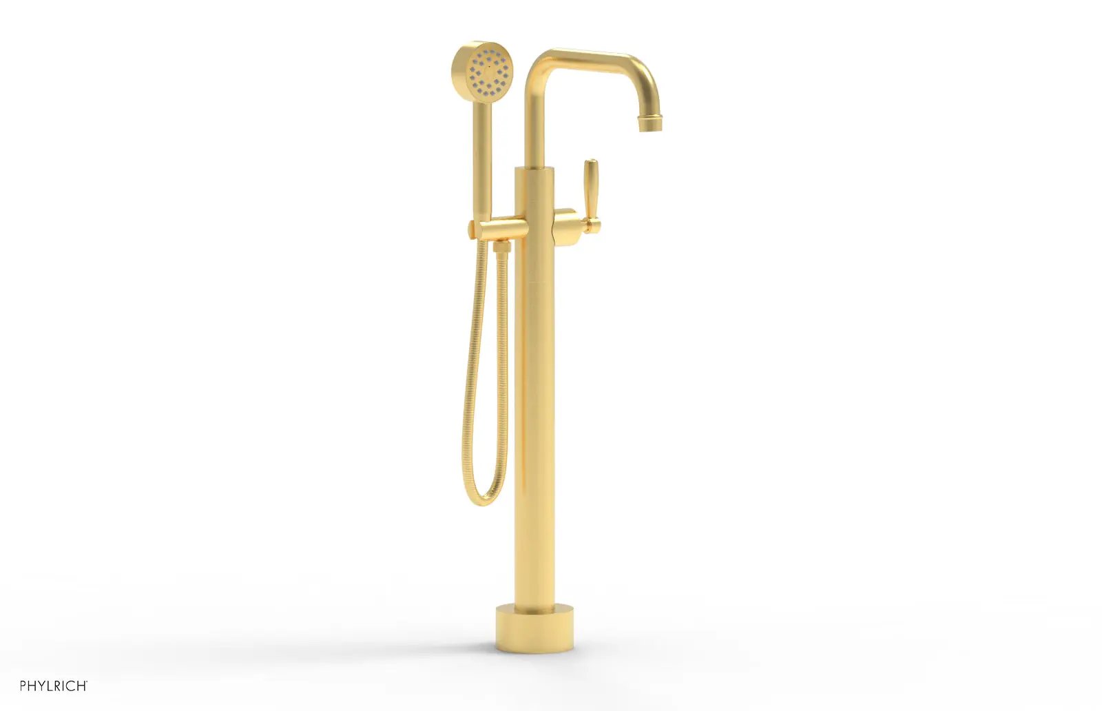 Phylrich WORKS Low Floor Mount Tub Filler - Lever Handle with Hand Shower by Phylrich