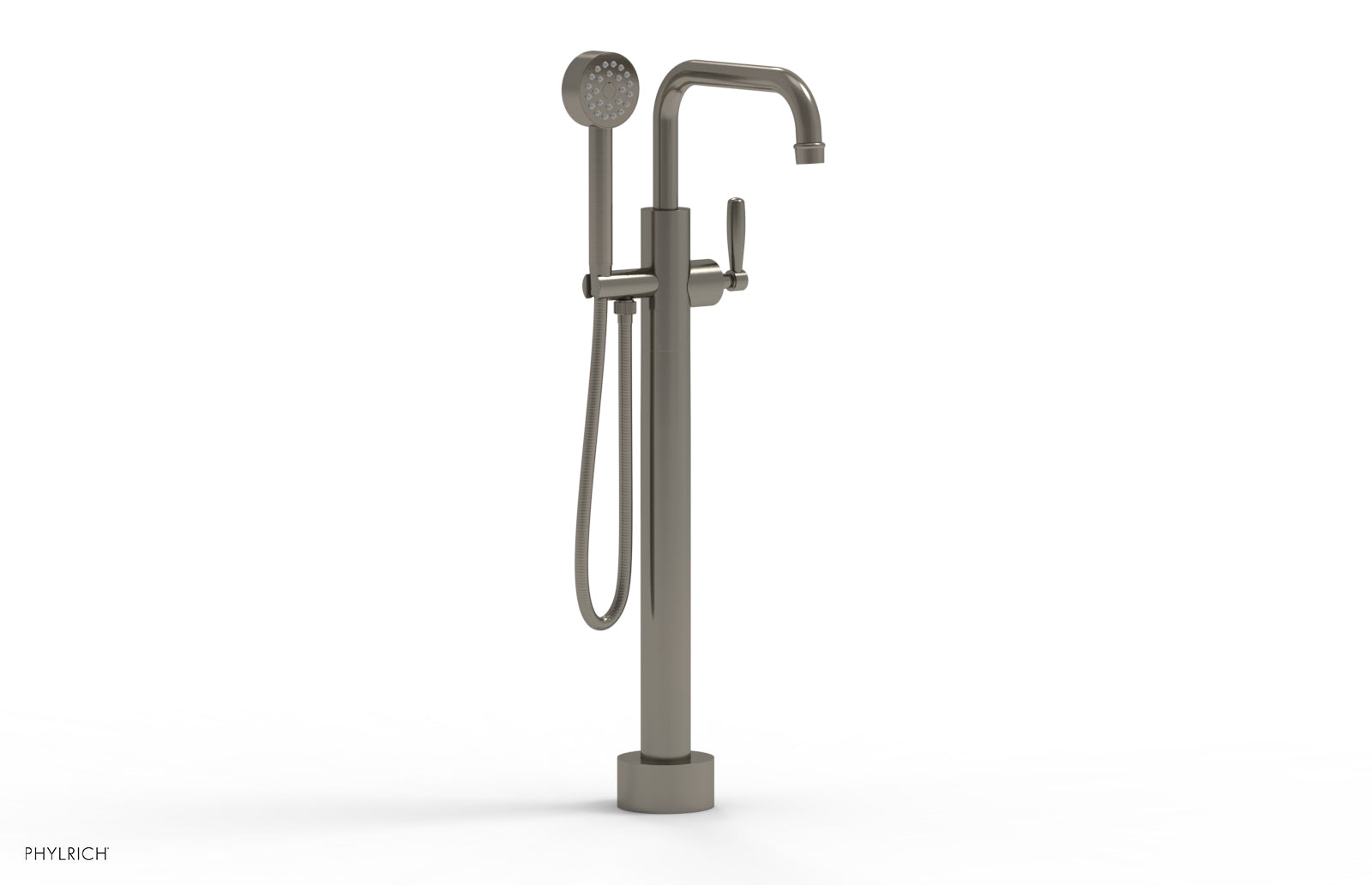 Phylrich WORKS Low Floor Mount Tub Filler - Lever Handle with Hand Shower