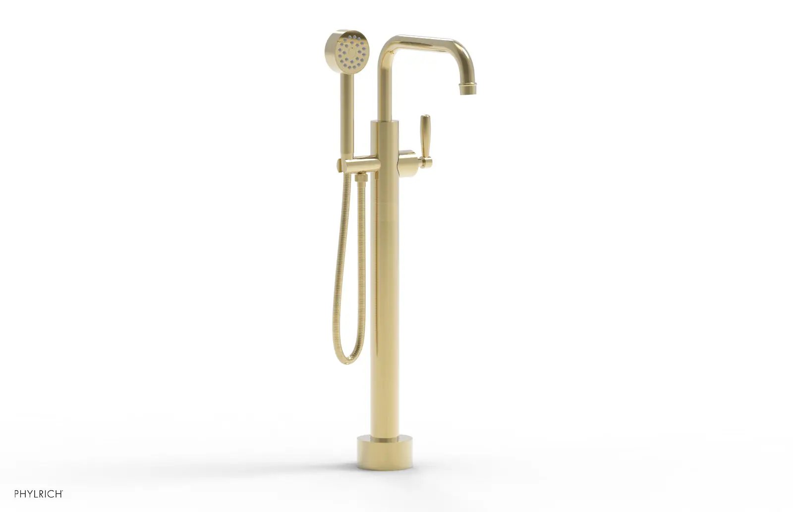 Phylrich WORKS Low Floor Mount Tub Filler - Lever Handle with Hand Shower by Phylrich