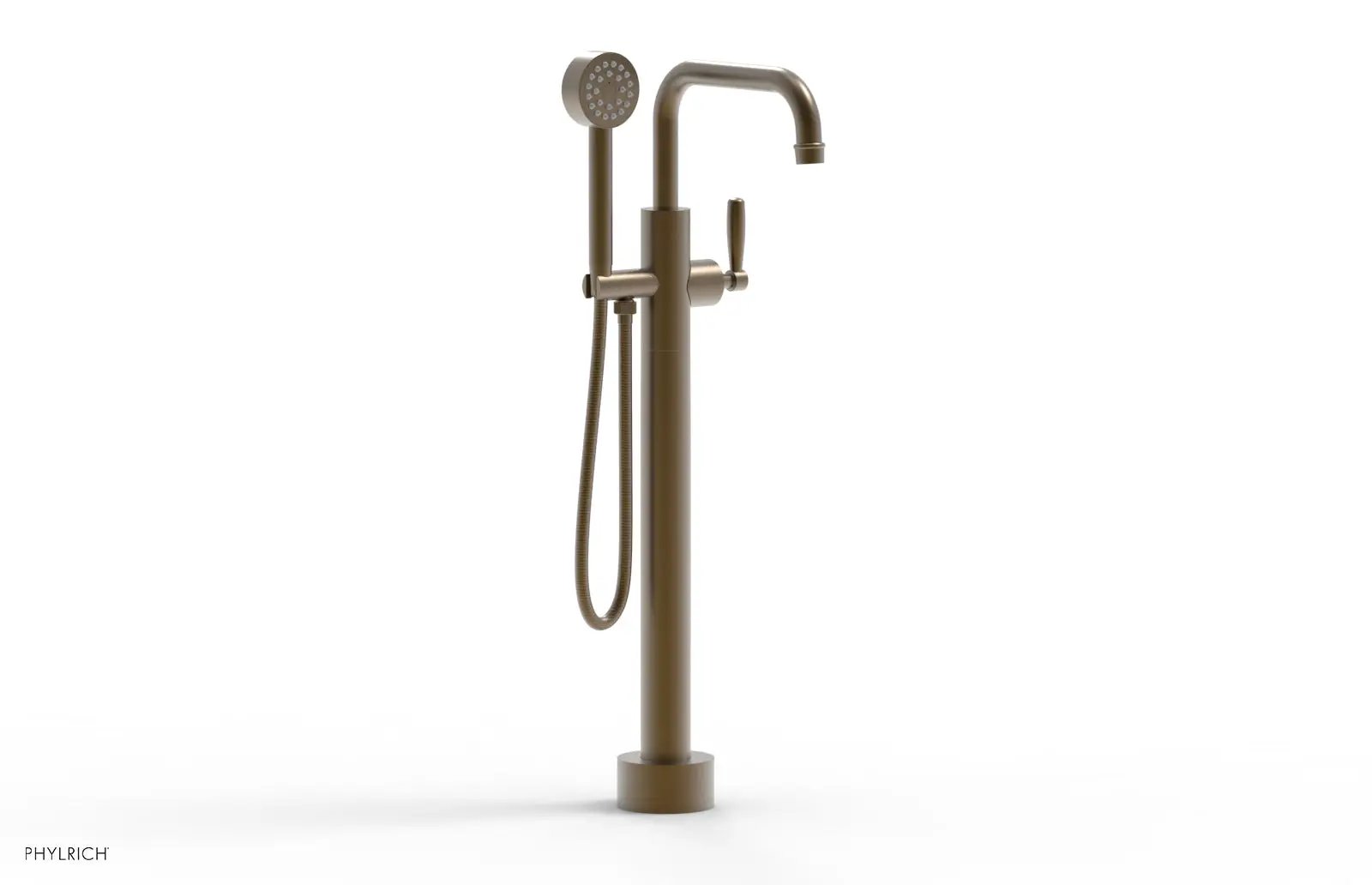 Phylrich WORKS Low Floor Mount Tub Filler - Lever Handle with Hand Shower by Phylrich