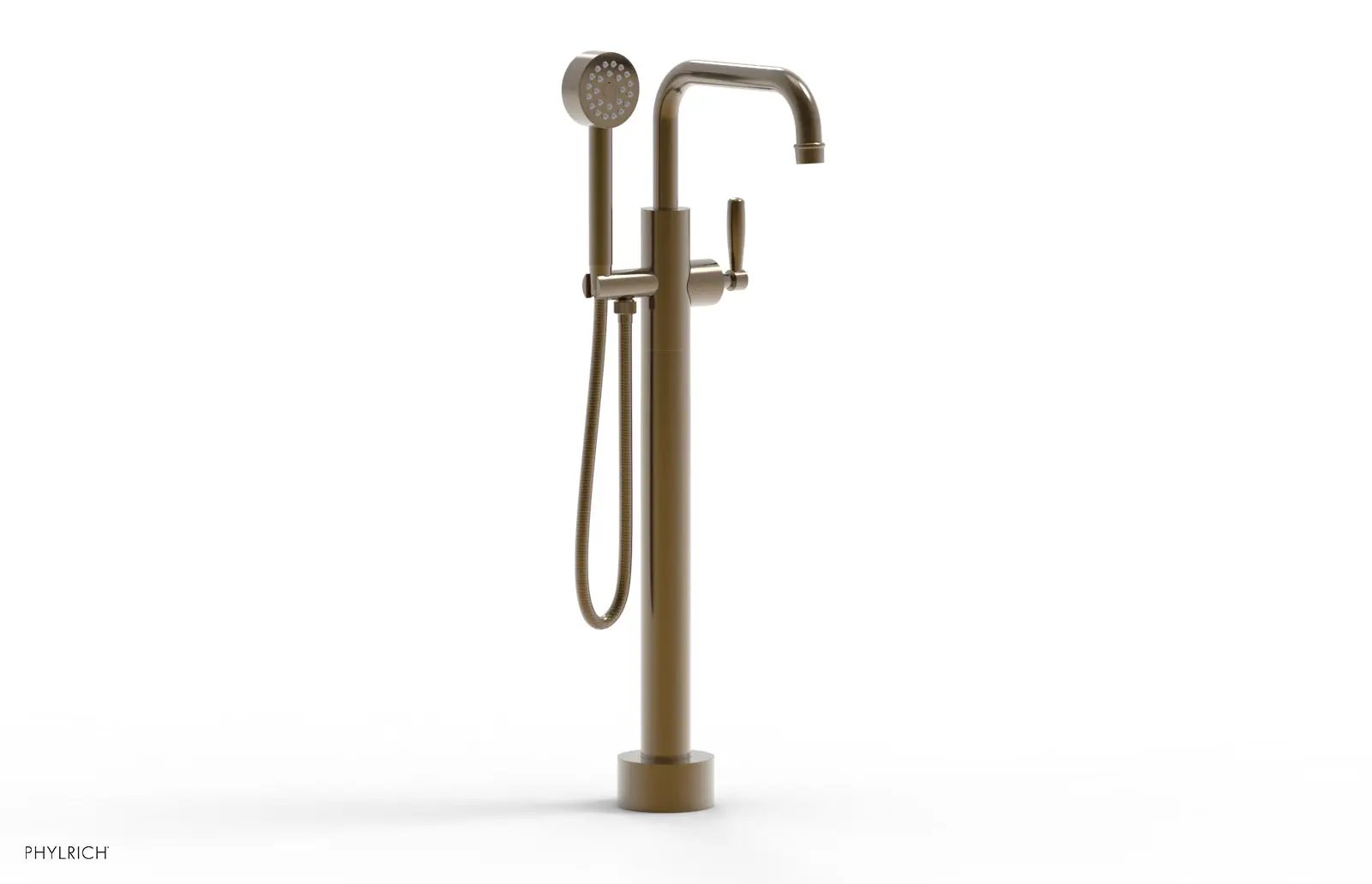 Phylrich WORKS Low Floor Mount Tub Filler - Lever Handle with Hand Shower by Phylrich