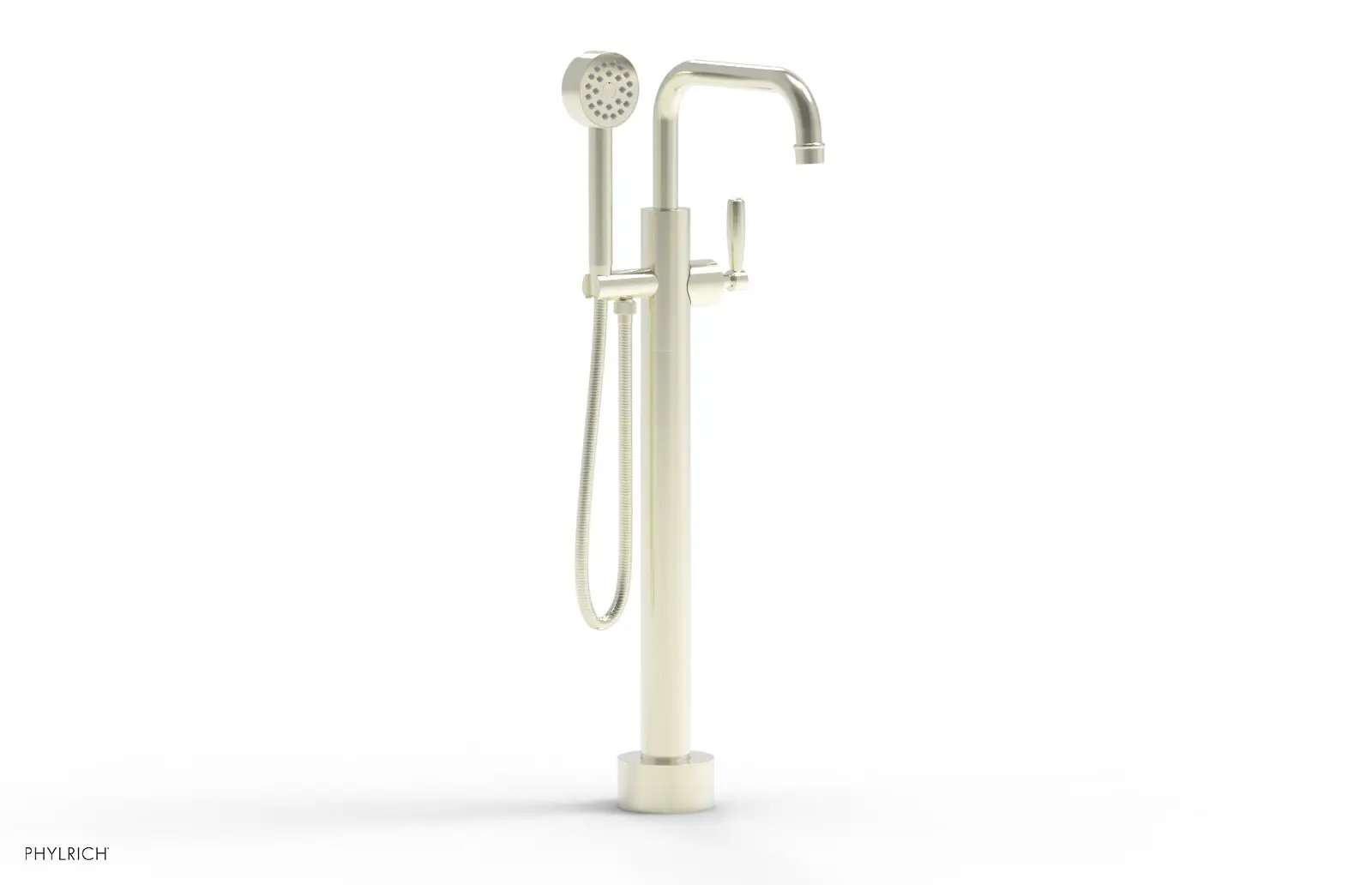 Phylrich WORKS Low Floor Mount Tub Filler - Lever Handle with Hand Shower by Phylrich