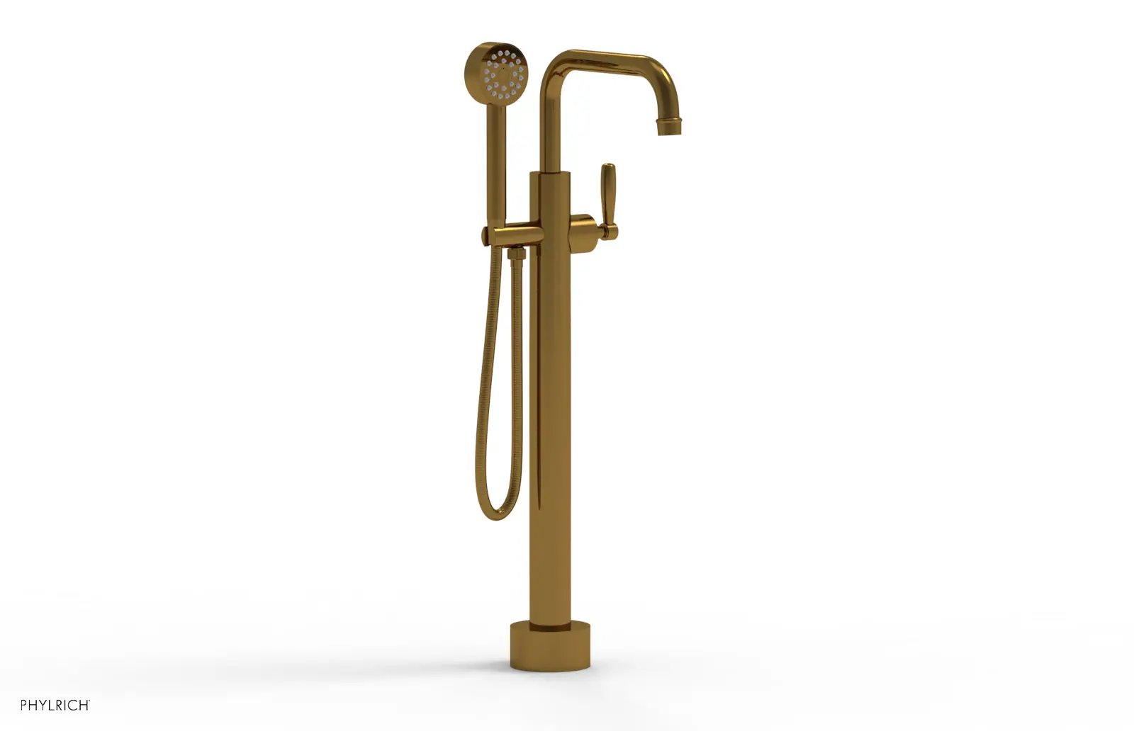 Phylrich WORKS Low Floor Mount Tub Filler - Lever Handle with Hand Shower by Phylrich