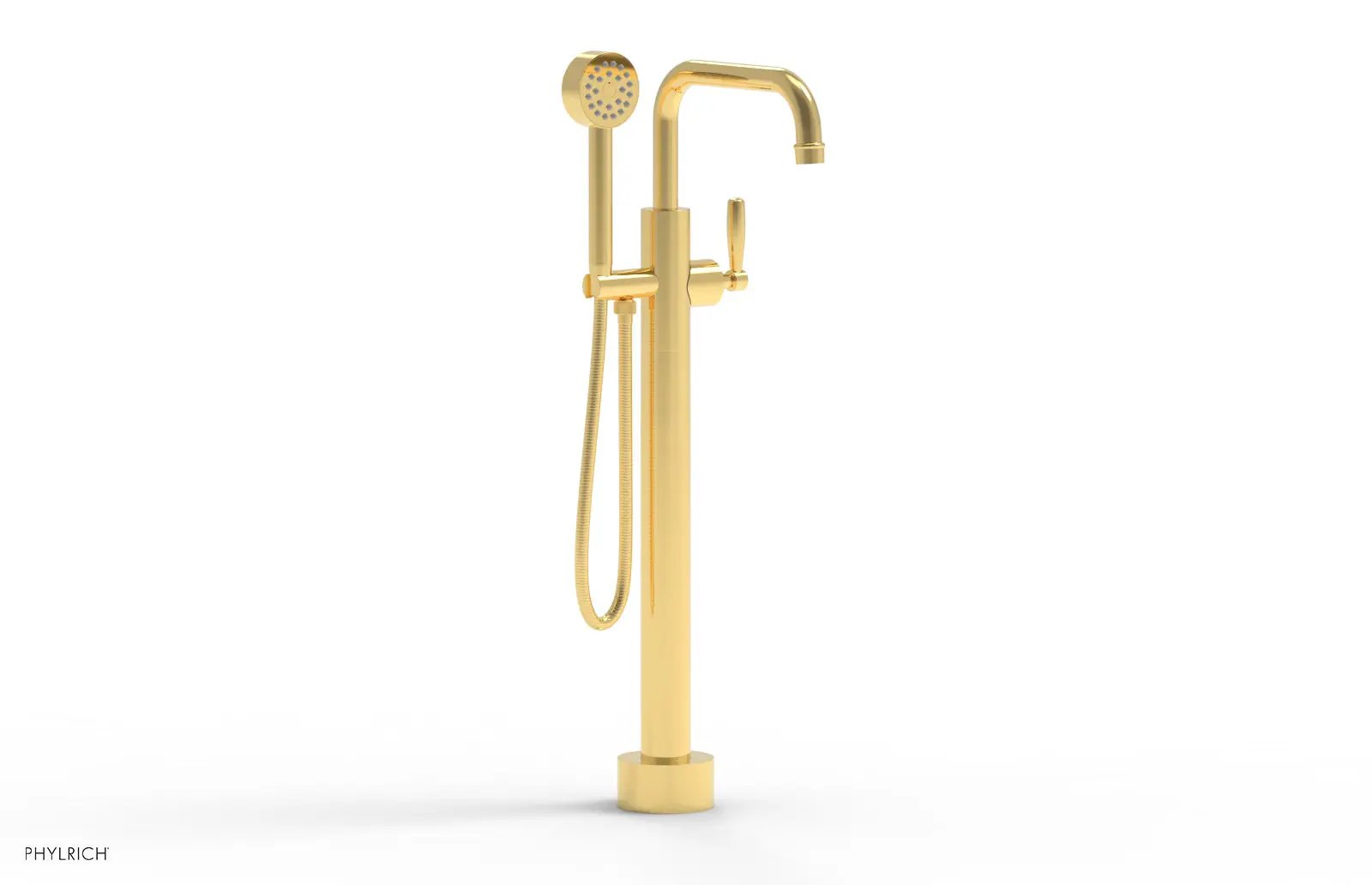 Phylrich WORKS Low Floor Mount Tub Filler - Lever Handle with Hand Shower by Phylrich