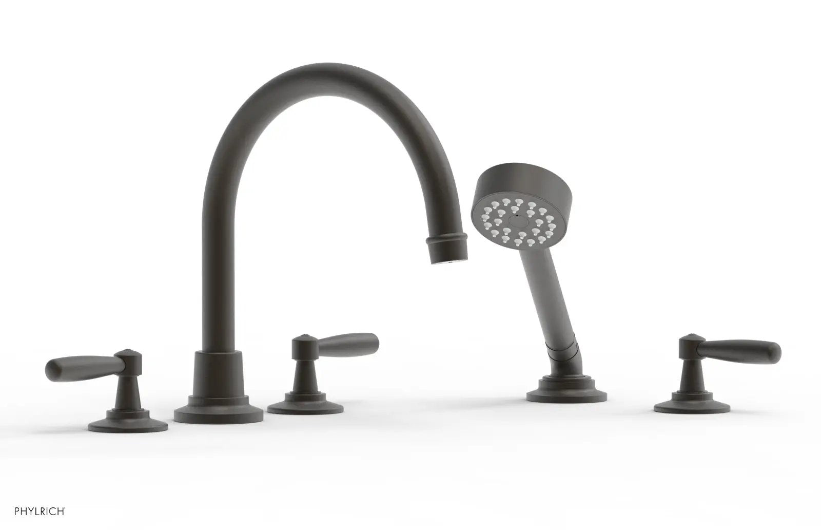 Phylrich WORKS Deck Tub Set with Hand Shower - High Spout Lever Handles by Phylrich