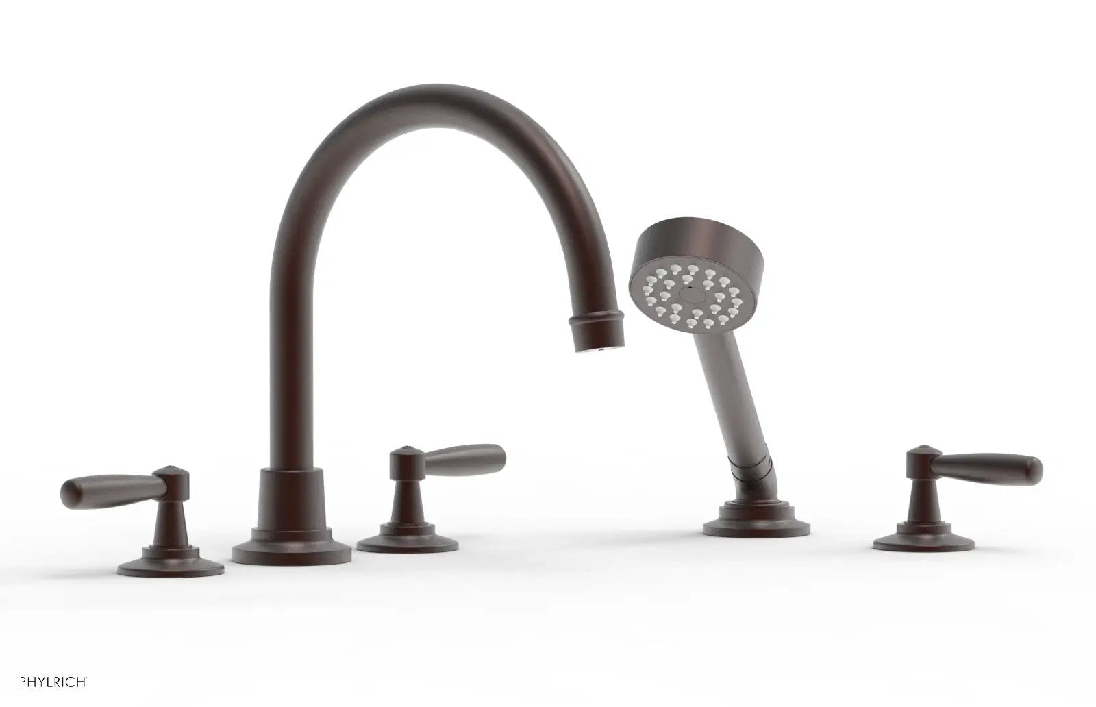 Phylrich WORKS Deck Tub Set with Hand Shower - High Spout Lever Handles by Phylrich