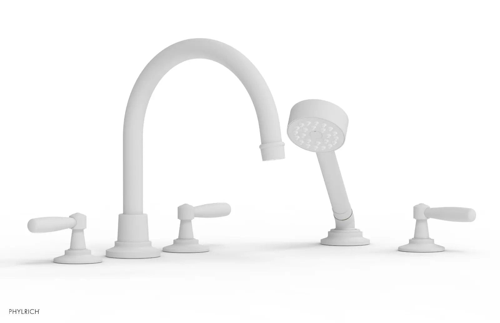 Phylrich WORKS Deck Tub Set with Hand Shower - High Spout Lever Handles by Phylrich