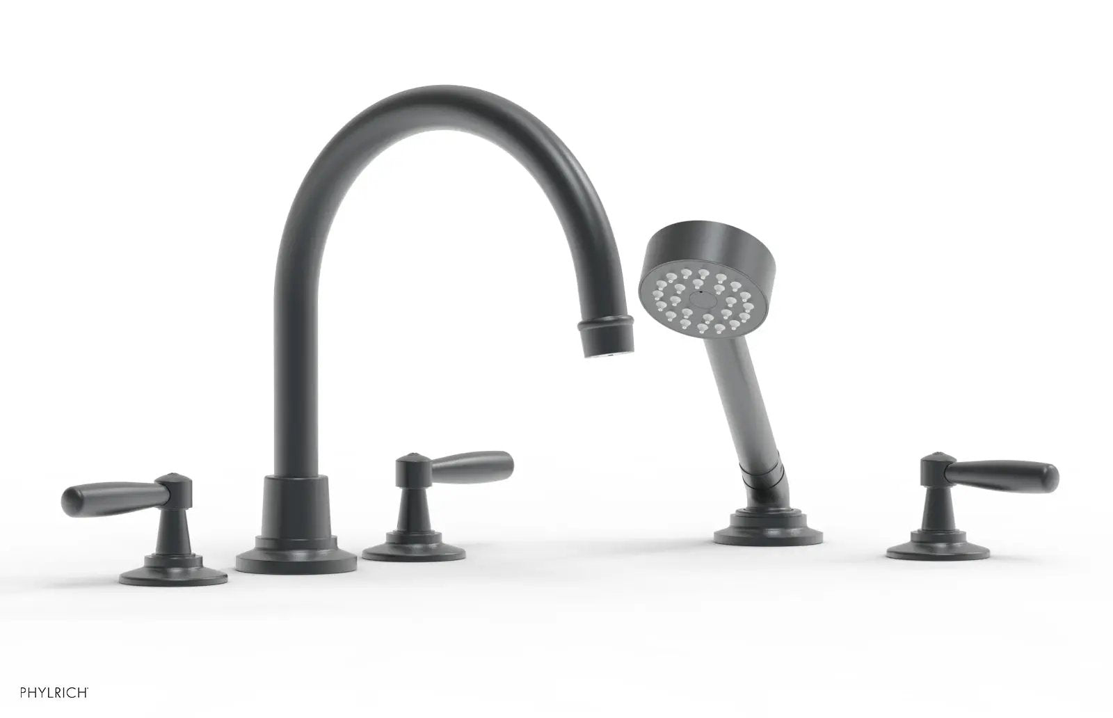 Phylrich WORKS Deck Tub Set with Hand Shower - High Spout Lever Handles by Phylrich