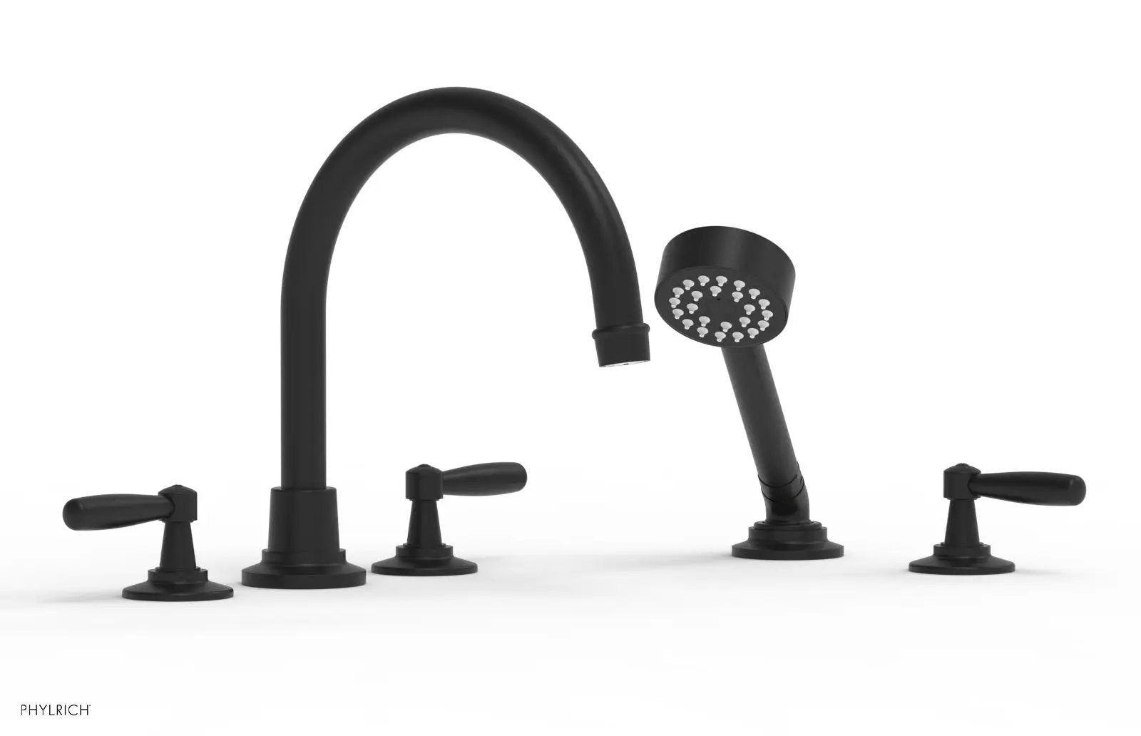 Phylrich WORKS Deck Tub Set with Hand Shower - High Spout Lever Handles by Phylrich