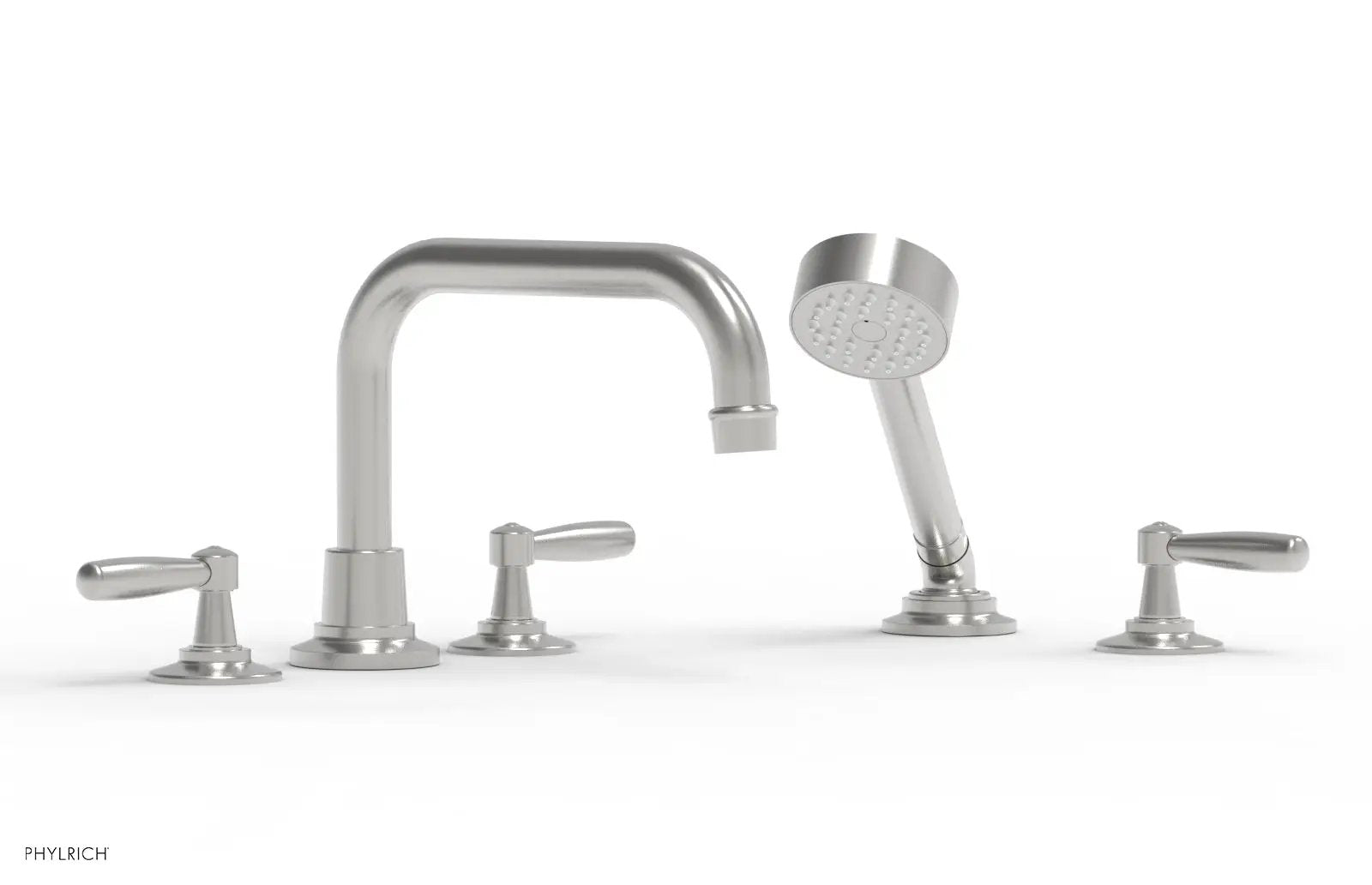 Phylrich WORKS Deck Tub Set with Hand Shower - Lever Handles by Phylrich