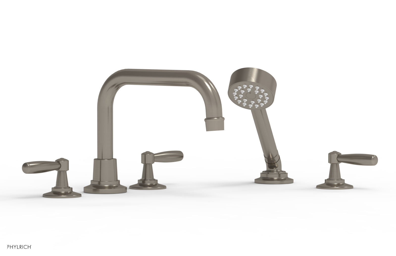 Phylrich WORKS Deck Tub Set with Hand Shower - Lever Handles