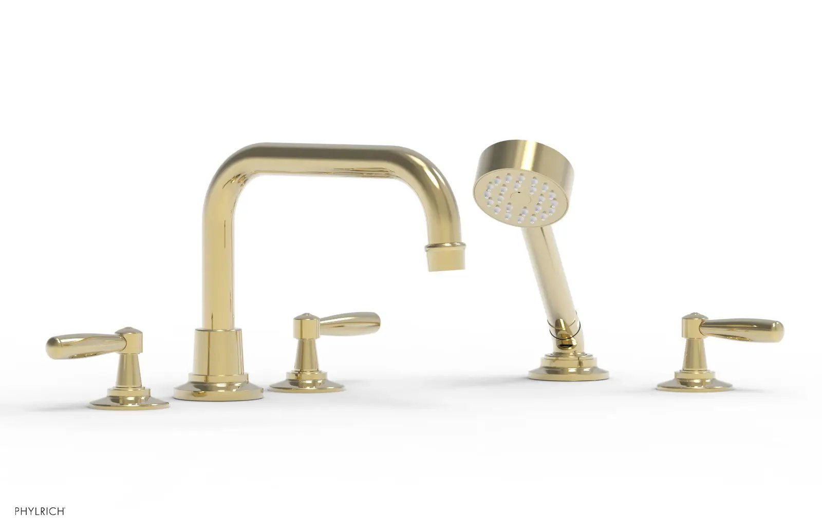 Phylrich WORKS Deck Tub Set with Hand Shower - Lever Handles by Phylrich