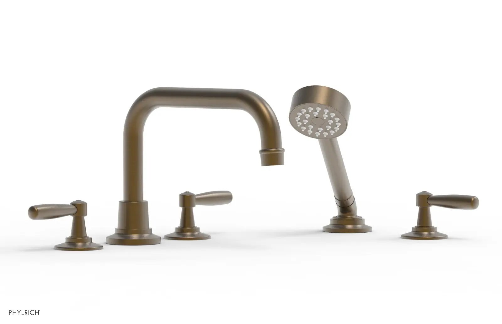 Phylrich WORKS Deck Tub Set with Hand Shower - Lever Handles by Phylrich