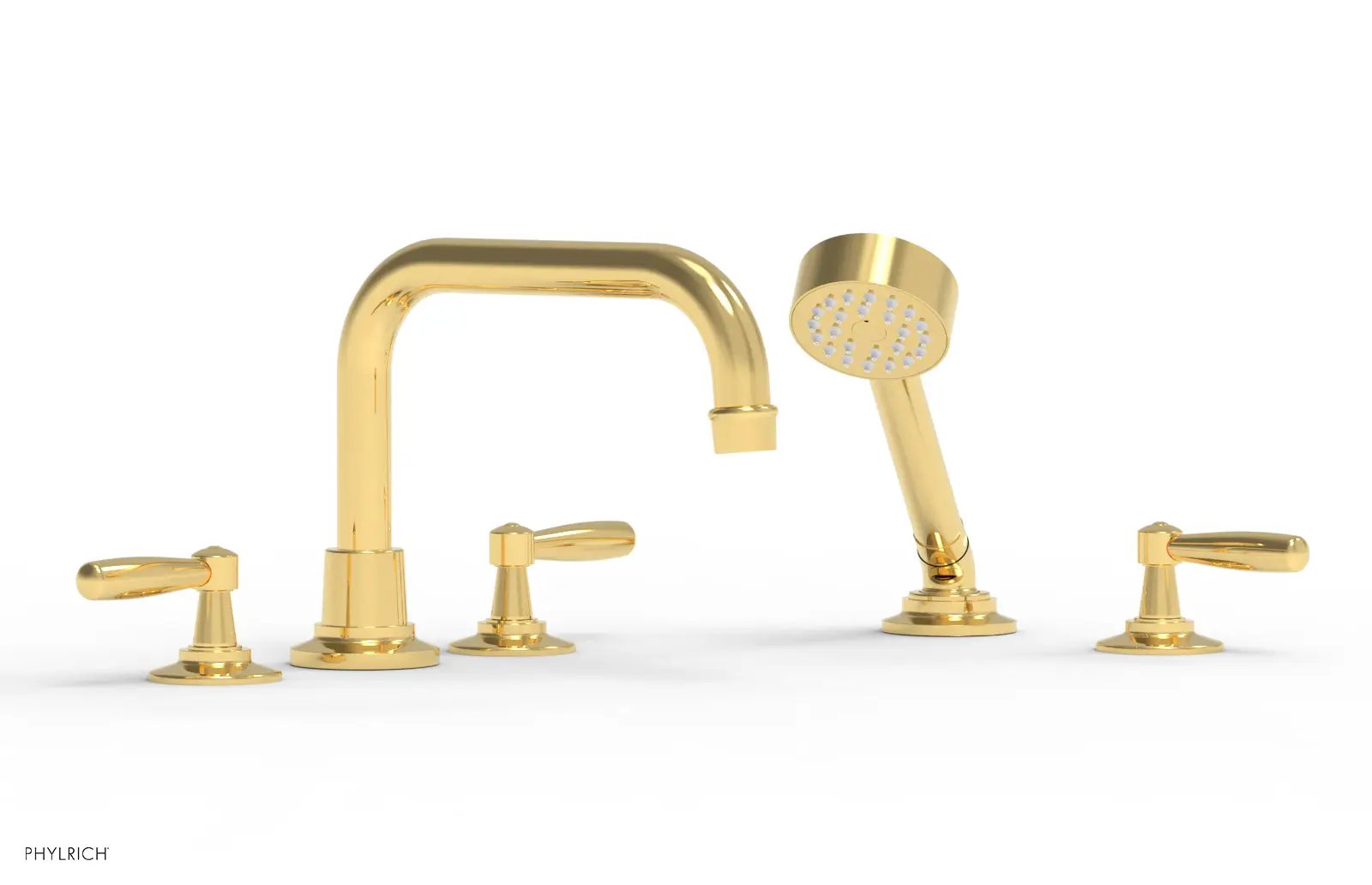 Phylrich WORKS Deck Tub Set with Hand Shower - Lever Handles by Phylrich