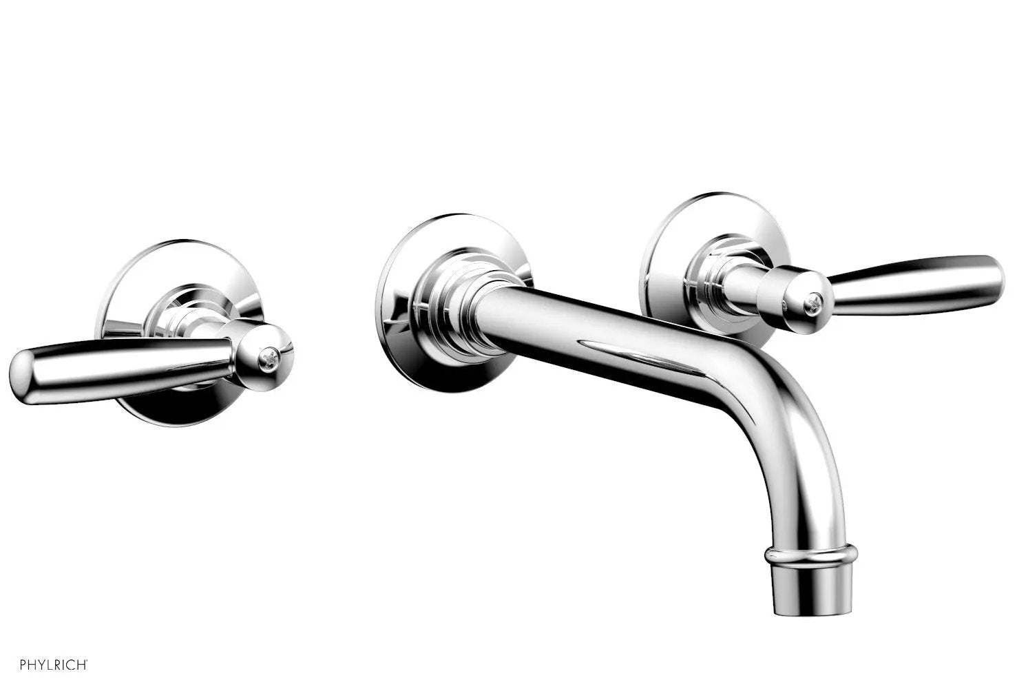 polished chrome wall tub set