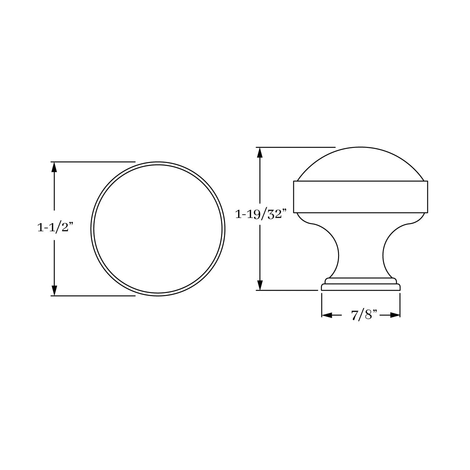 knob dimension
