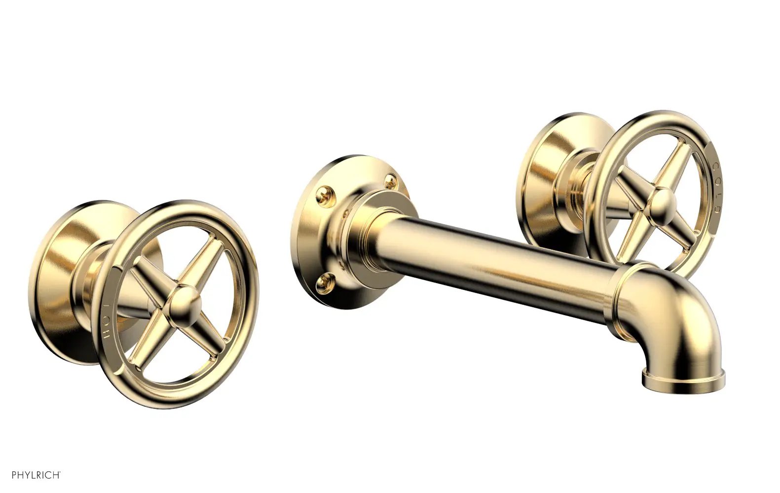 Phylrich WORKS 2 Wall Lavatory Set - Cross Handles by Phylrich
