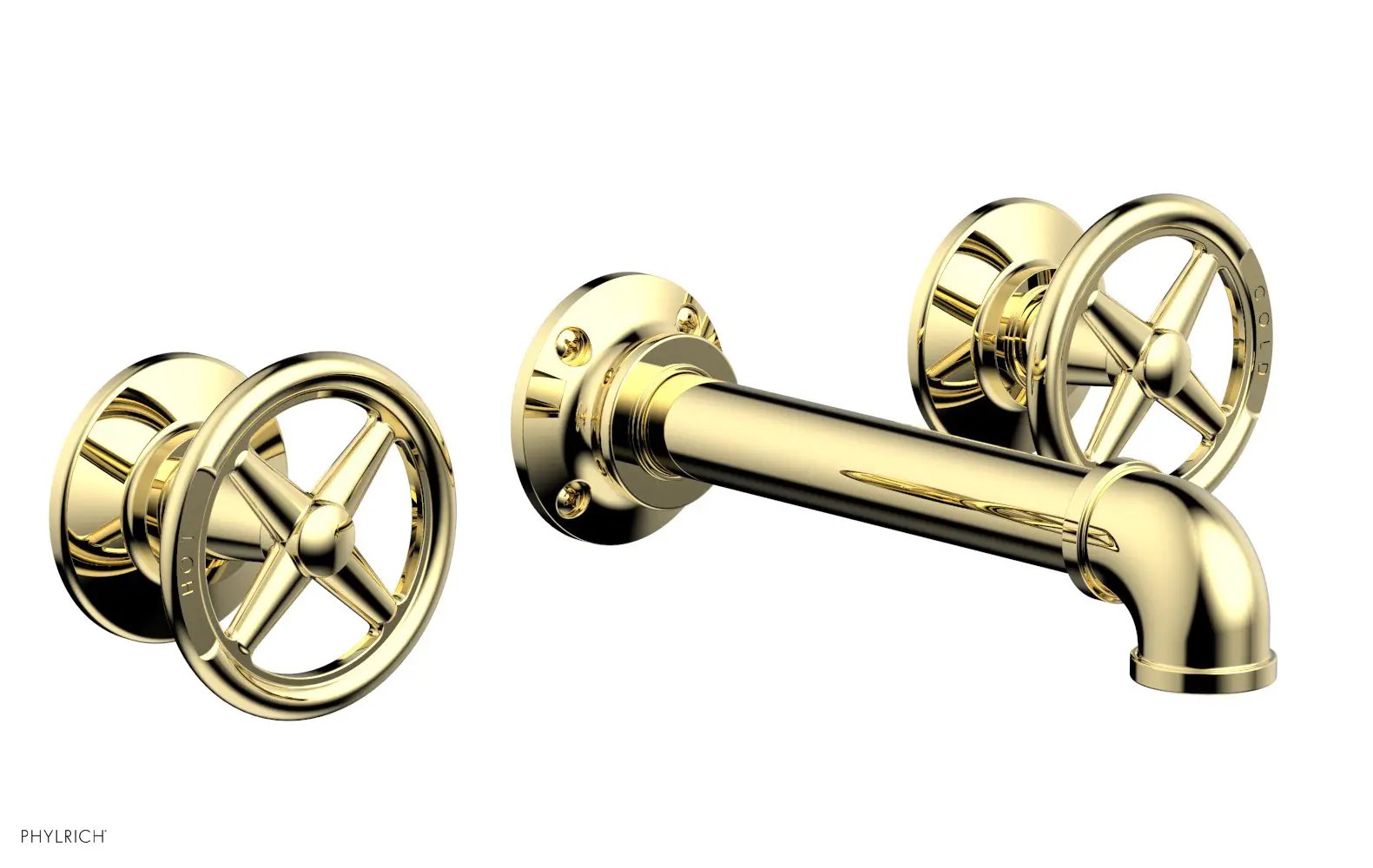 Phylrich WORKS 2 Wall Lavatory Set - Cross Handles by Phylrich