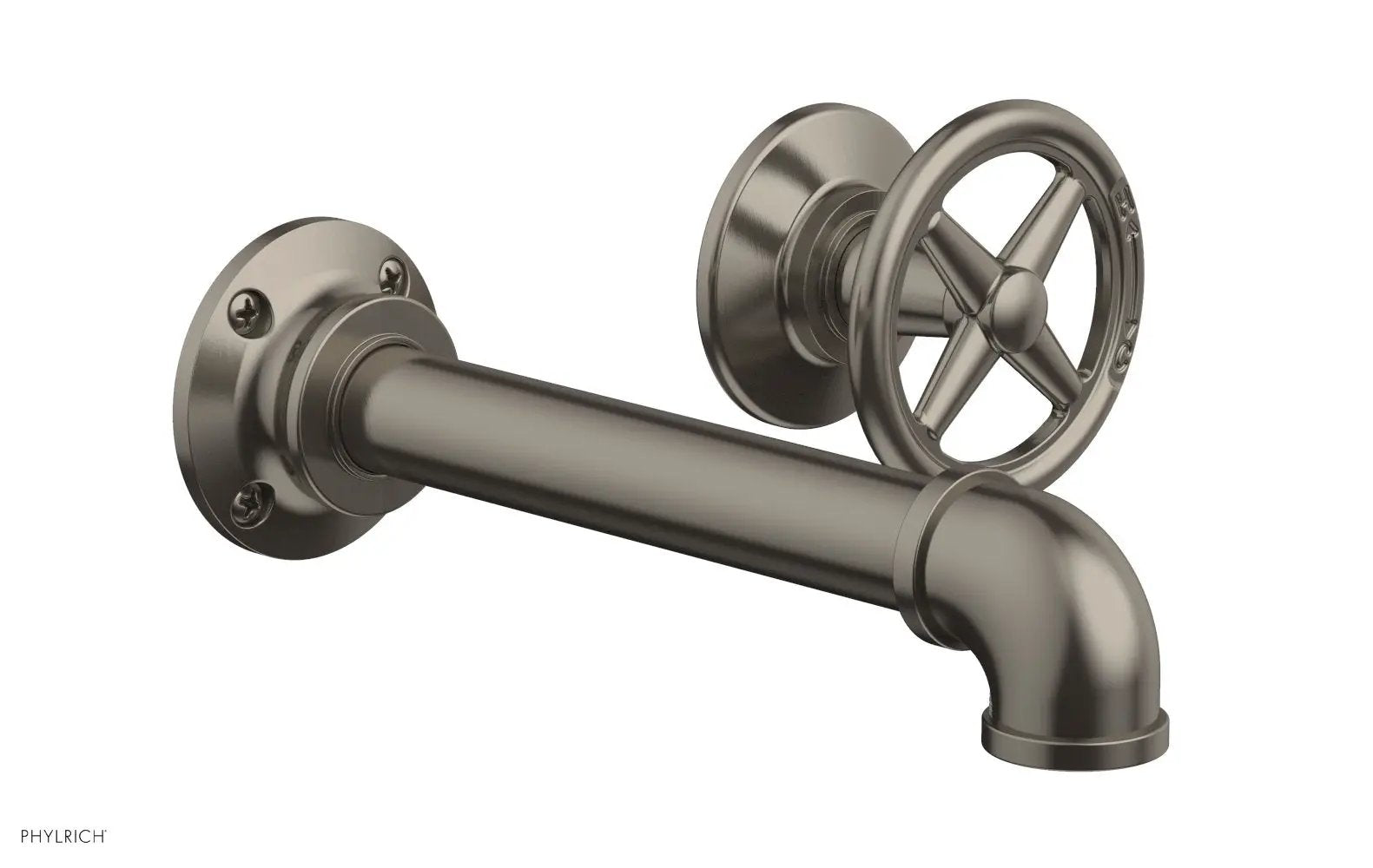 Phylrich WORKS 2 Single Handle Wall Lavatory Set - Cross Handles by Phylrich