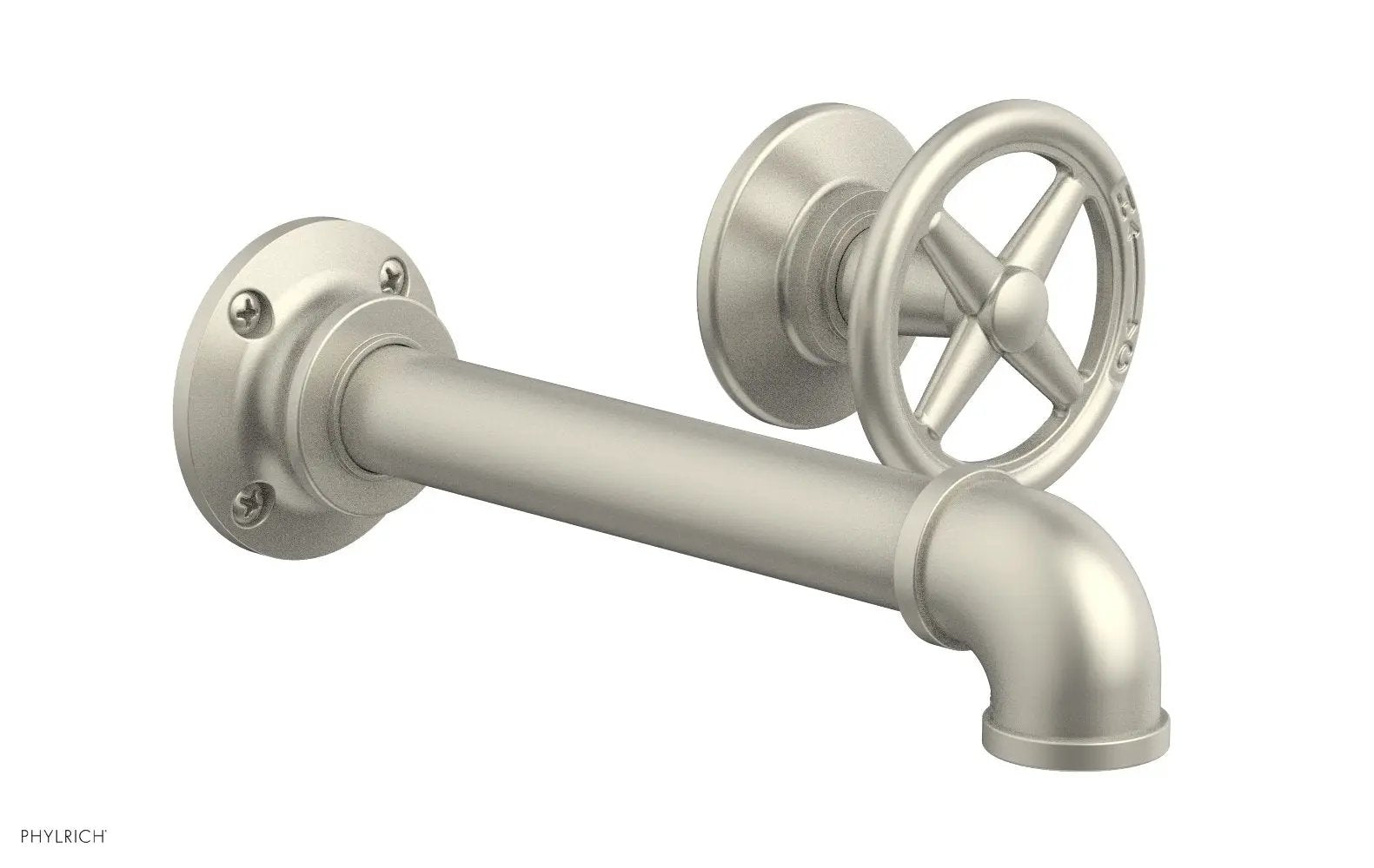 Phylrich WORKS 2 Single Handle Wall Lavatory Set - Cross Handles by Phylrich