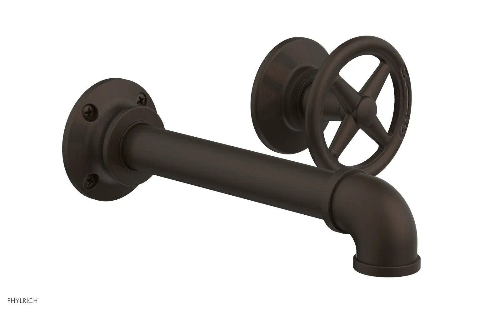 Phylrich WORKS 2 Single Handle Wall Lavatory Set - Cross Handles by Phylrich