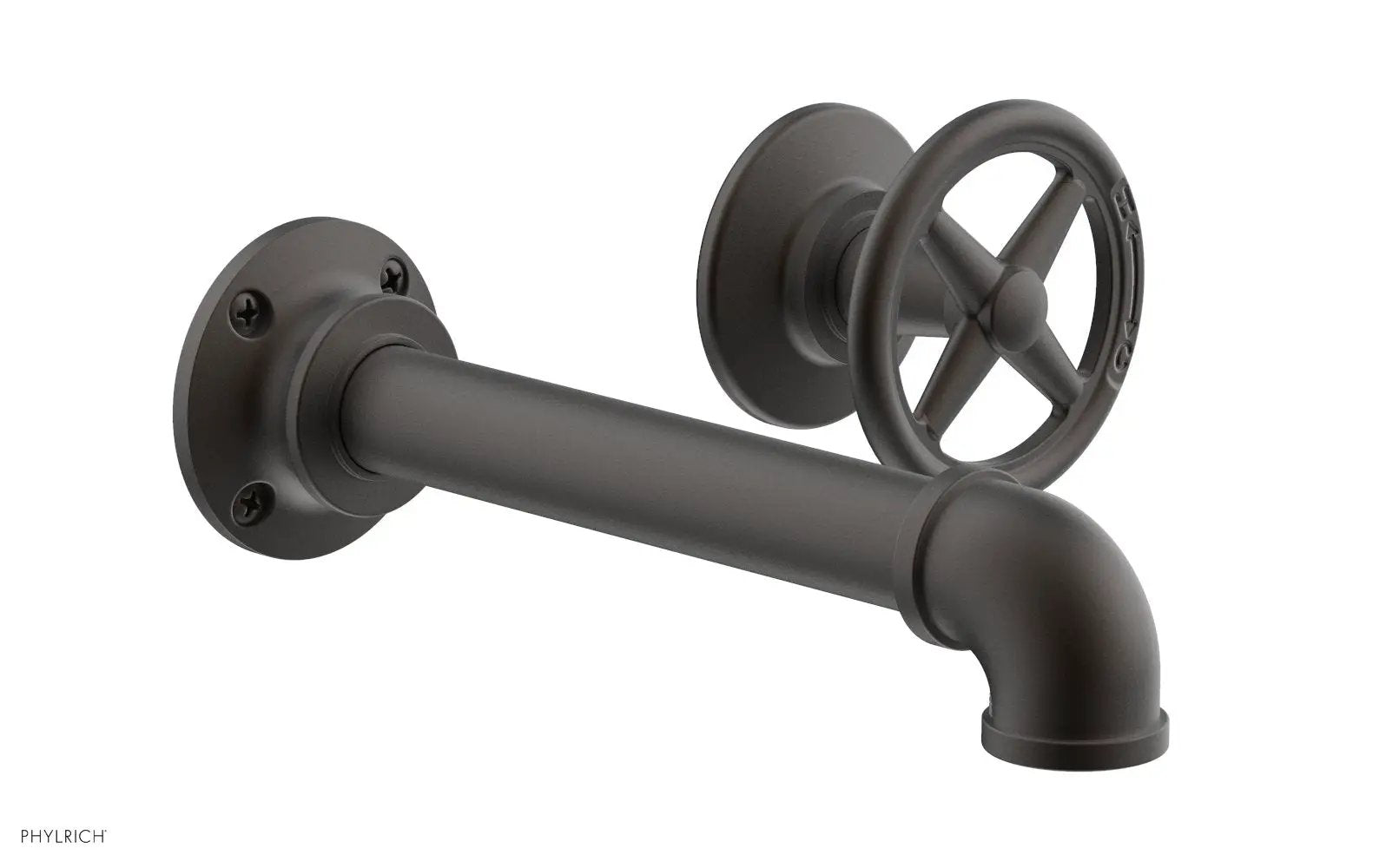 Phylrich WORKS 2 Single Handle Wall Lavatory Set - Cross Handles by Phylrich