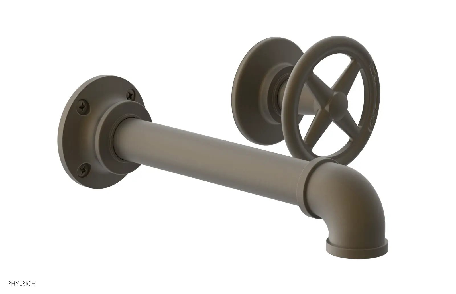 Phylrich WORKS 2 Single Handle Wall Lavatory Set - Cross Handles by Phylrich
