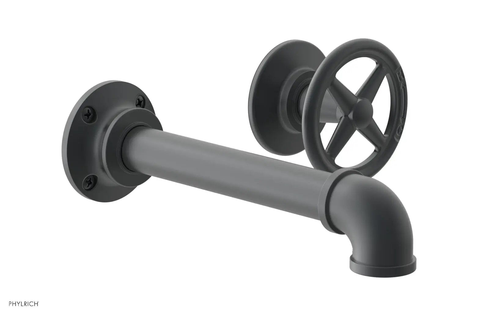 Phylrich WORKS 2 Single Handle Wall Lavatory Set - Cross Handles by Phylrich