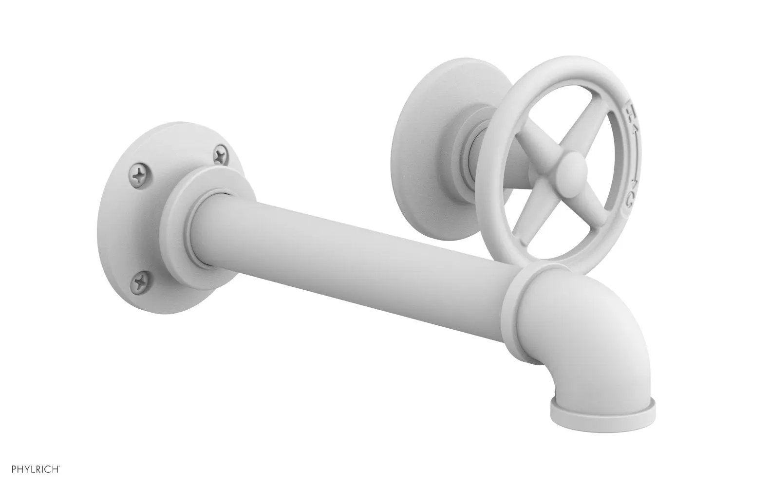 Phylrich WORKS 2 Single Handle Wall Lavatory Set - Cross Handles by Phylrich