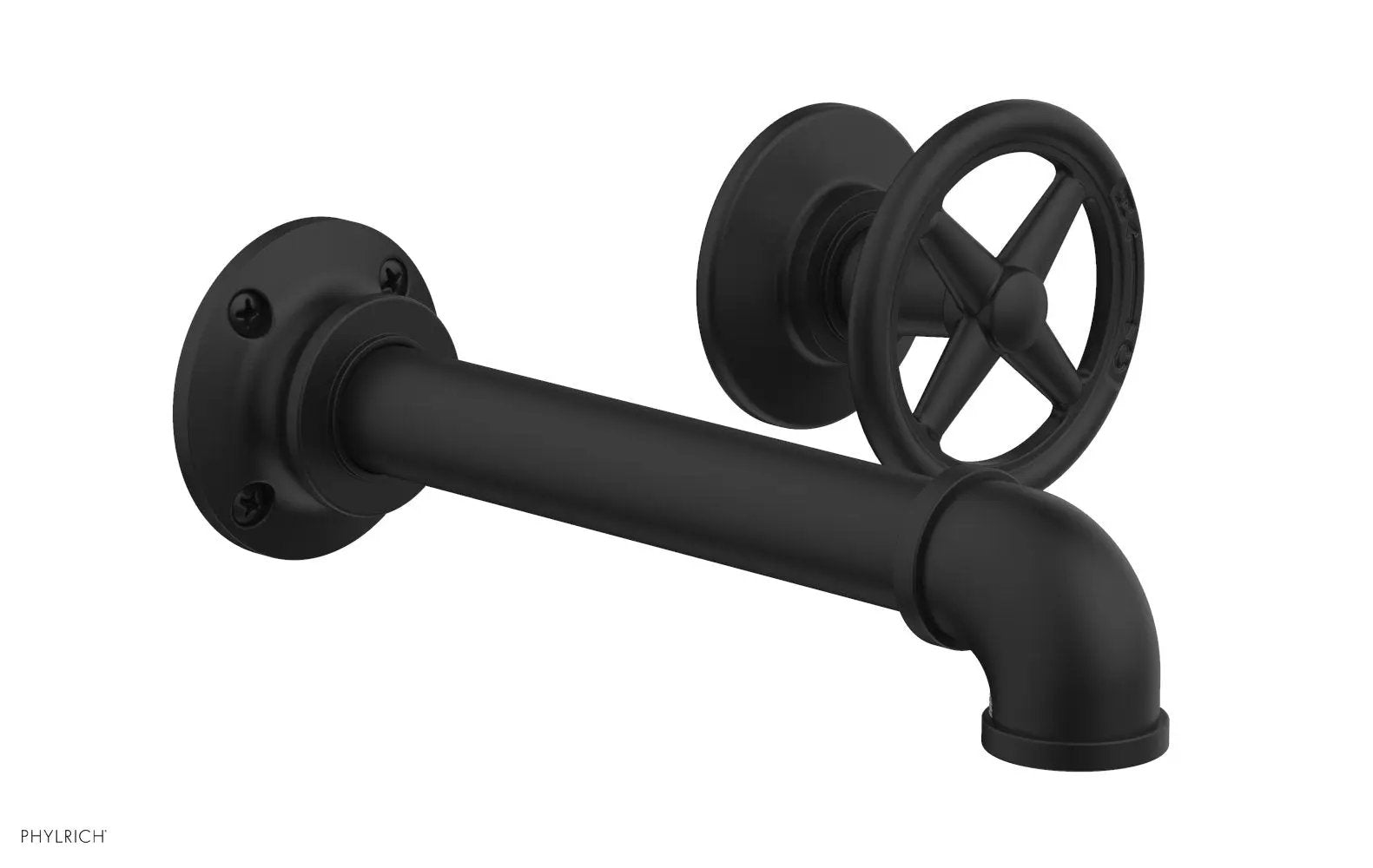 Phylrich WORKS 2 Single Handle Wall Lavatory Set - Cross Handles by Phylrich