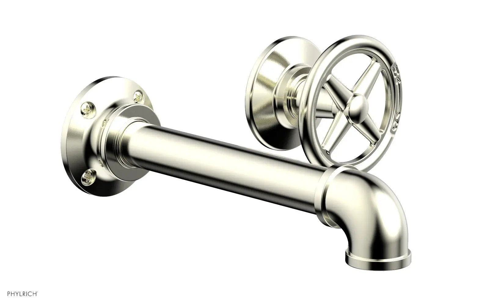 Phylrich WORKS 2 Single Handle Wall Lavatory Set - Cross Handles by Phylrich