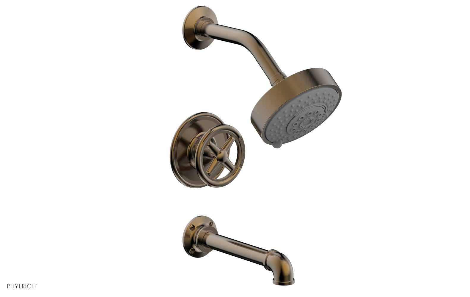 Phylrich WORKS 2 Pressure Balance Tub and Shower Set - Cross Handle