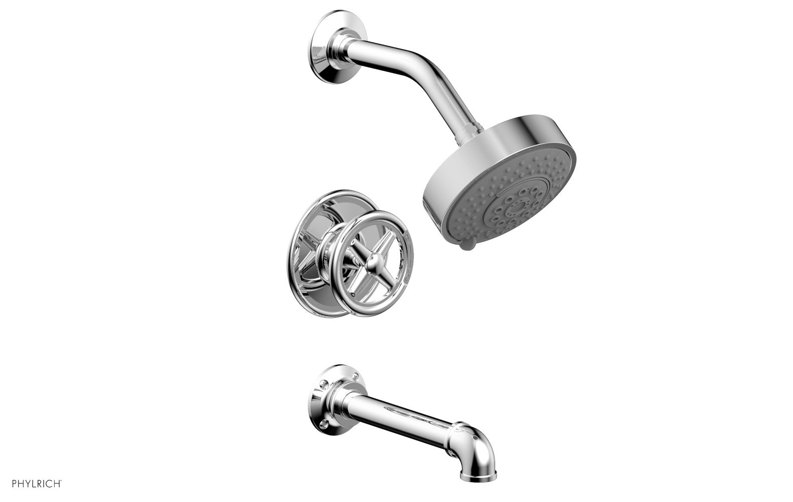 polished chrome shower set